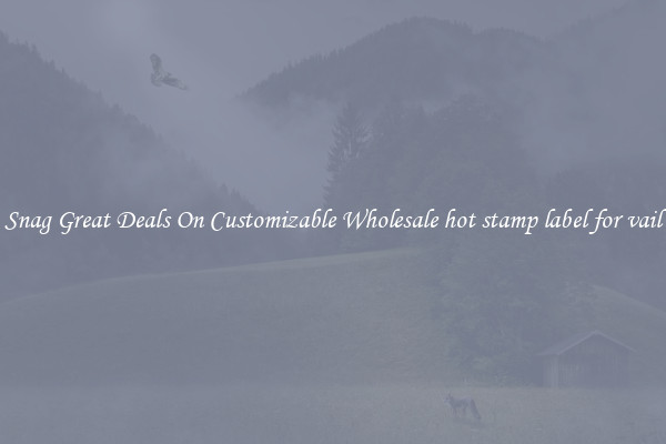 Snag Great Deals On Customizable Wholesale hot stamp label for vail