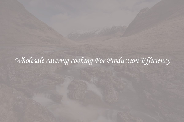 Wholesale catering cooking For Production Efficiency
