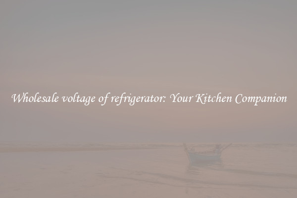 Wholesale voltage of refrigerator: Your Kitchen Companion