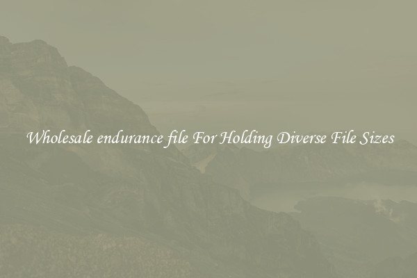 Wholesale endurance file For Holding Diverse File Sizes