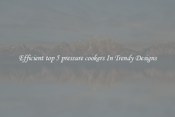 Efficient top 5 pressure cookers In Trendy Designs