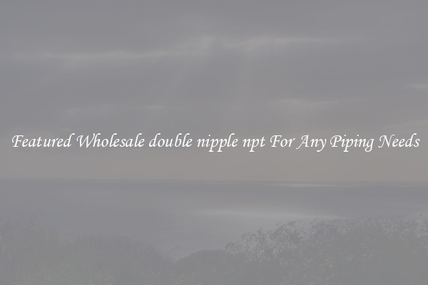 Featured Wholesale double nipple npt For Any Piping Needs